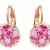 Premium quality rose gold plated modern round pink swiss CZ diamonds earrings